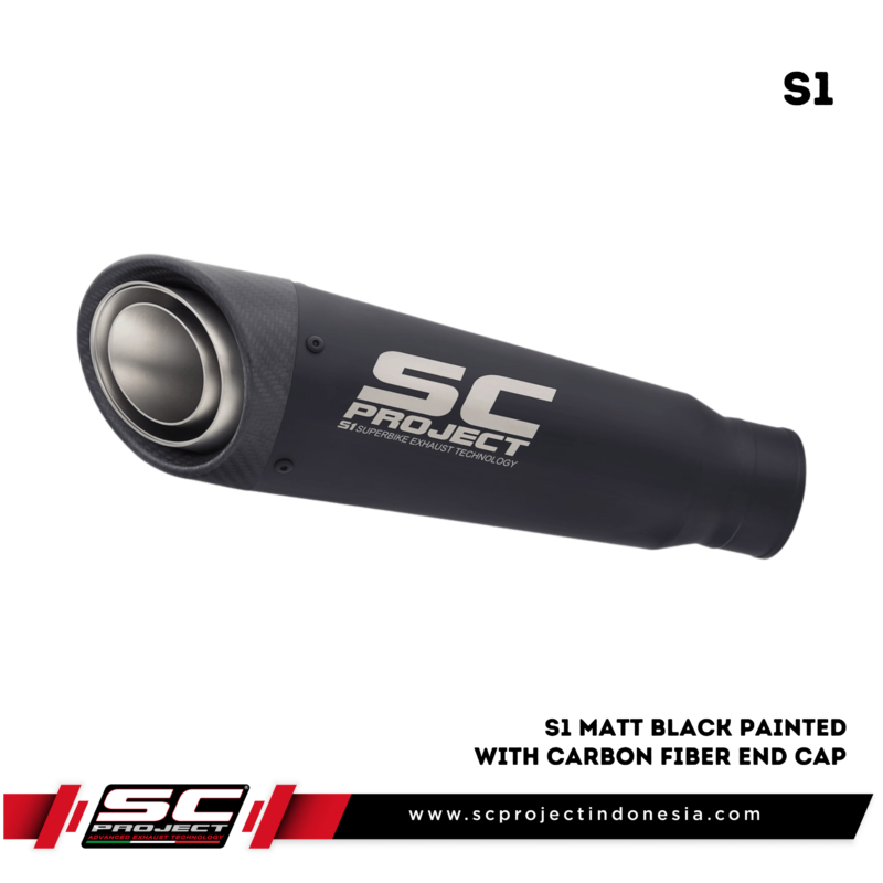 S1 Muffler, titanium, matt black painted